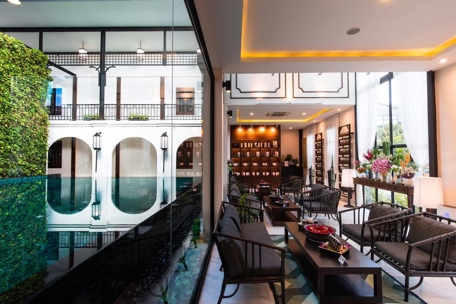 Beautiful interiors of Makkha Health & Spa Colonial Gardens branch in Chiang Mai