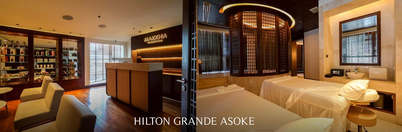 Relaxing spa reception area with modern decor at Makkha Spa, Chiang Mai’s premier destination for luxurious wellness and massage treatments.